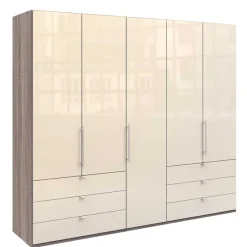 Best Kleiderschrank in Creme Glasbeschichtung - Porecca Kleiderschränke