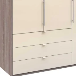 Best Kleiderschrank in Creme Glasbeschichtung - Porecca Kleiderschränke