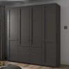 New Kleiderschrank in Dunkelgrau 4-türig - Mataram Kleiderschränke