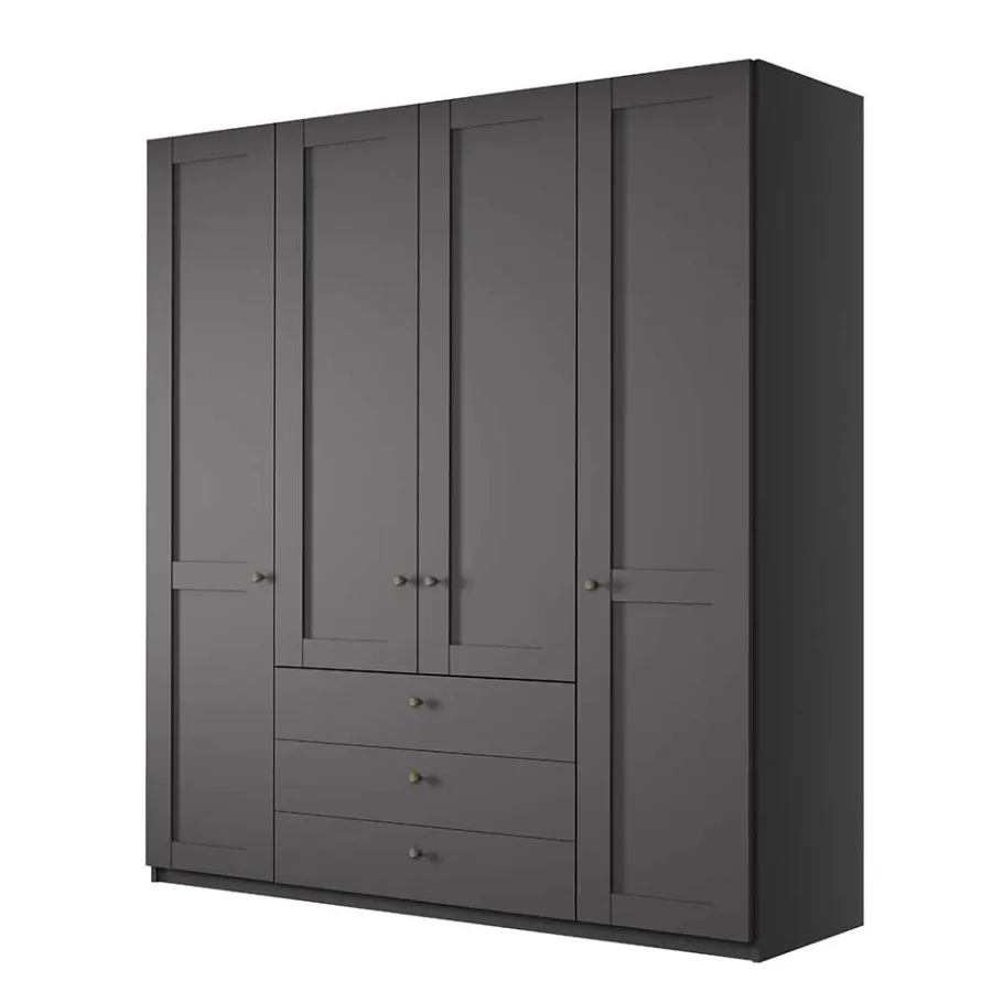 New Kleiderschrank in Dunkelgrau 4-türig - Mataram Kleiderschränke