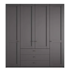 New Kleiderschrank in Dunkelgrau 4-türig - Mataram Kleiderschränke