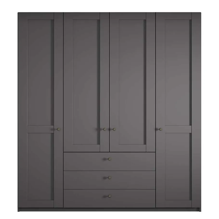 New Kleiderschrank in Dunkelgrau 4-türig - Mataram Kleiderschränke