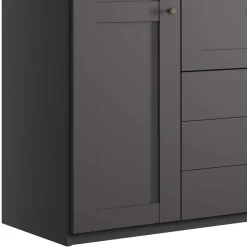 New Kleiderschrank in Dunkelgrau 4-türig - Mataram Kleiderschränke