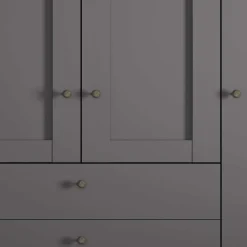 New Kleiderschrank in Dunkelgrau 4-türig - Mataram Kleiderschränke