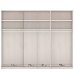 Sale Kleiderschrank in Eiche Bianco & Spiegel - Paniola Kleiderschränke
