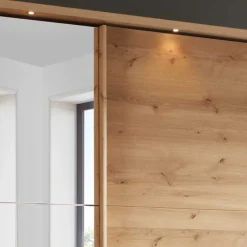 Sale Kleiderschrank in Eiche Bianco & Spiegel - Paniola Kleiderschränke