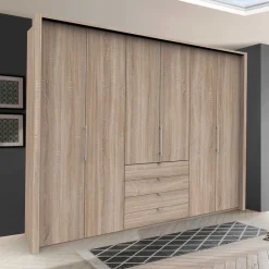 Sale Kleiderschrank in Holzoptik Eiche sägerau - Zayun Kleiderschränke