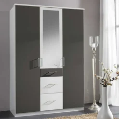 Sale Kleiderschrank in Weiß & Dunkelgrau - Vanila I Kleiderschränke|Schränke