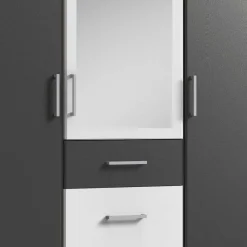 Sale Kleiderschrank in Weiß & Dunkelgrau - Vanila I Kleiderschränke|Schränke