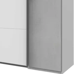 New Kleiderschrank in Weiß & Lichtgrau Beton Optik - Viganno Kleiderschränke|Schränke