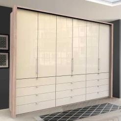 Kleiderschrank mit 12 Schubladen & 3 Falttüren - Rativian Kleiderschränke