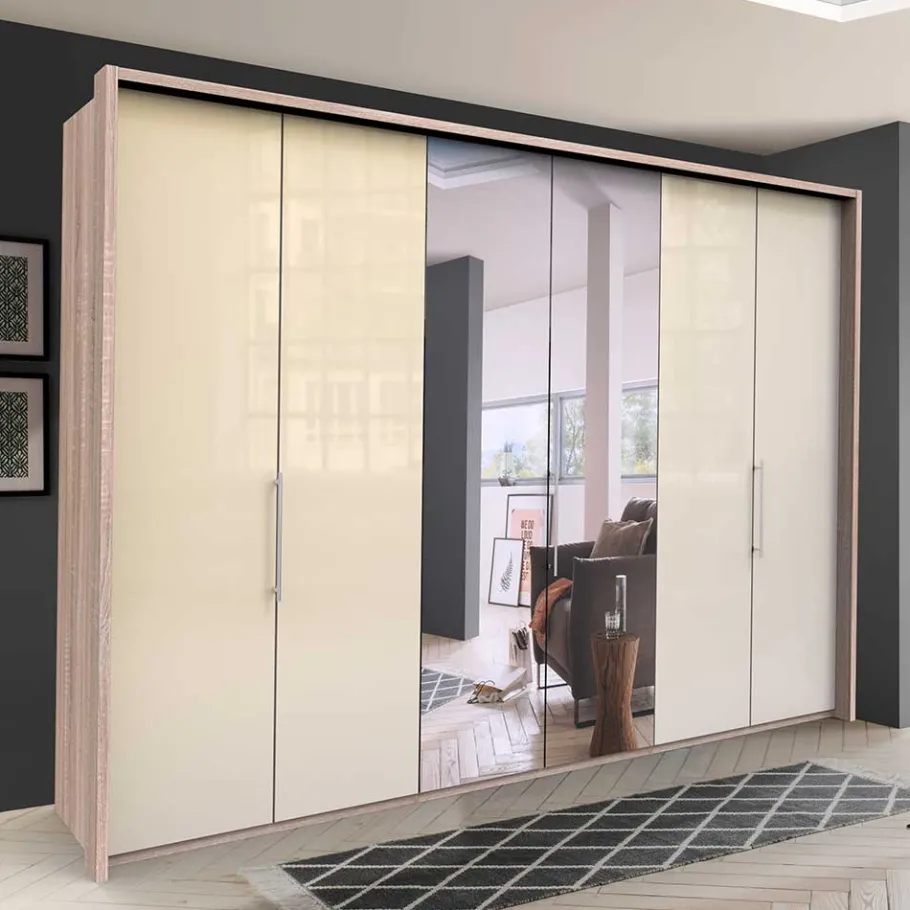 New Kleiderschrank mit einer Spiegel Falttür - Rativian IV Kleiderschränke