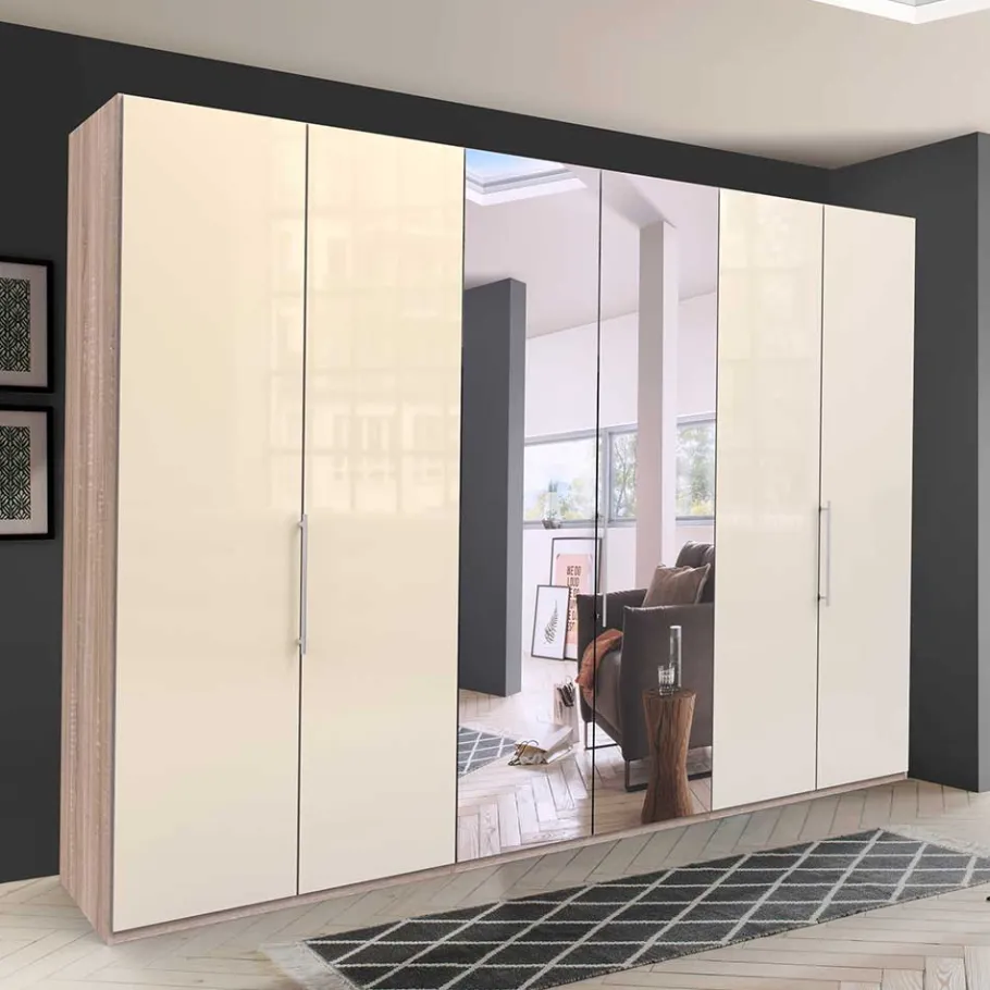 New Kleiderschrank mit einer Spiegel Falttür - Rativian IV Kleiderschränke