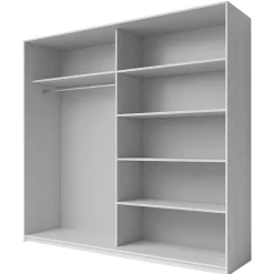 Best Kleiderschrank mit Schwebetüren in Esche Weiß - Pruducia Kleiderschränke|Schränke