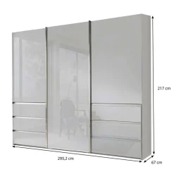 Discount Kleiderschrank mit sechs Schubladen und drei Türen - Ectria Kleiderschränke|Schränke