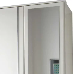 Discount Kleiderschrank mit Spiegel in Weiß & Chrom - Miracella Kleiderschränke|Schränke