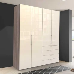 Best Kleiderschrank mit vier Schubladen mit Selbsteinzug - Wasconda Kleiderschränke