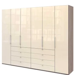 Kombi Kleiderschrank in Creme Glas - Tauron Kleiderschränke