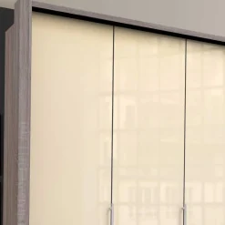 Kombi Kleiderschrank in Creme Glas - Tauron Kleiderschränke