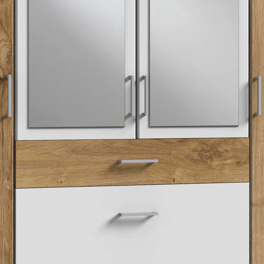 Best Kombi Kleiderschrank in Plankeneiche mit Weiß - Curacao Kleiderschränke|Schränke