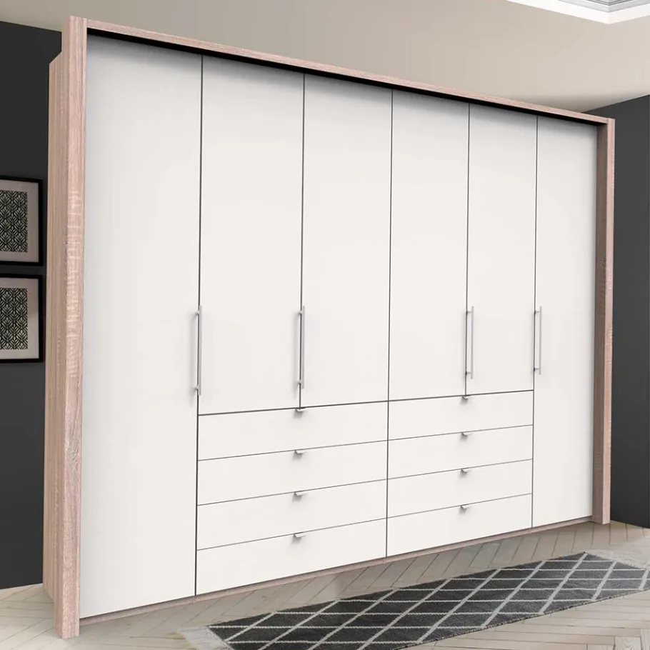 Online Kombi Kleiderschrank mit Schubkästen und Falttüren - Vaclyn Kleiderschränke|Schränke