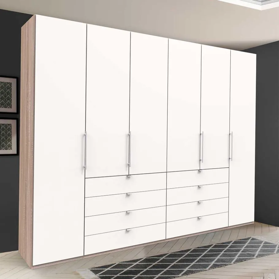 Online Kombi Kleiderschrank mit Schubkästen und Falttüren - Vaclyn Kleiderschränke|Schränke