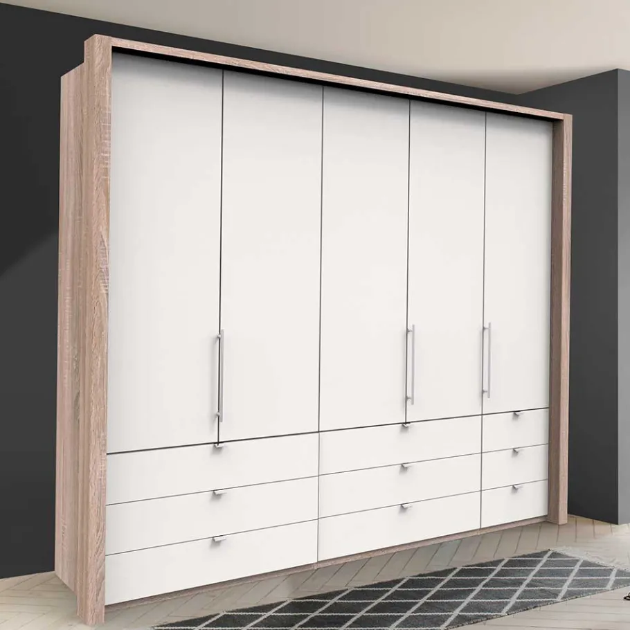 Kombi Schlafzimmerschrank mit neun Schubladen - Vaclyn Kleiderschränke|Schränke