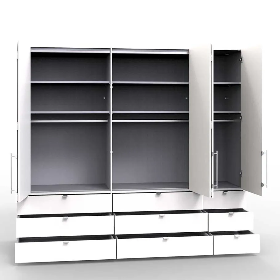 Kombi Schlafzimmerschrank mit neun Schubladen - Vaclyn Kleiderschränke|Schränke