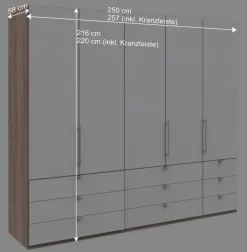 Kombi Schlafzimmerschrank mit neun Schubladen - Vaclyn Kleiderschränke|Schränke