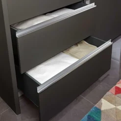 Outlet Kombi-Kleiderschrank in Braun Glasfront - 165 cm - Preema Kleiderschränke|Schränke