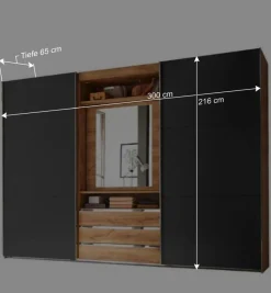Outlet Kombi-Kleiderschrank mit offenen Fächern - Bafata Kleiderschränke|Schränke
