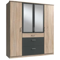 Sale Kombi-Schlafzimmerschrank in Eiche Sägerau - Danah Kleiderschränke|Schränke