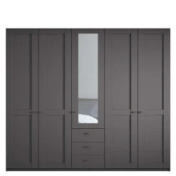 Discount Kombi-Schlafzimmerschrank in Dunkelgrau - Mataram Kleiderschränke|Schränke