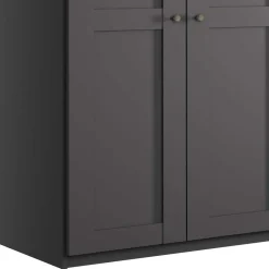 Discount Kombi-Schlafzimmerschrank in Dunkelgrau - Mataram Kleiderschränke|Schränke