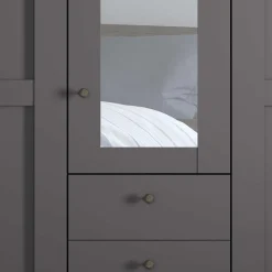 Discount Kombi-Schlafzimmerschrank in Dunkelgrau - Mataram Kleiderschränke|Schränke