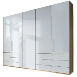 Kombi-Schlafzimmerschrank in Weiß & Eiche Bianco - Nuetran Kleiderschränke|Schränke