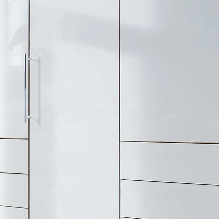 Kombi-Schlafzimmerschrank in Weiß & Eiche Bianco - Nuetran Kleiderschränke|Schränke