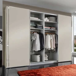 Online Kombi-Schwebetürenschrank in Champagner - Eusebia Kleiderschränke|Schränke