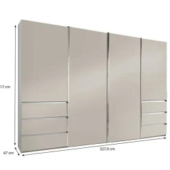 Online Kombi-Schwebetürenschrank in Champagner - Eusebia Kleiderschränke|Schränke