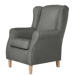 Sale Komfortsessel in Hellgrau mit Buche - Nurcias Sessel