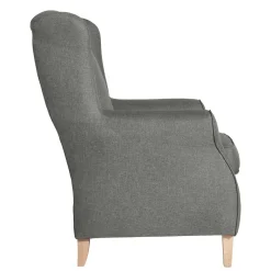 Sale Komfortsessel in Hellgrau mit Buche - Nurcias Sessel