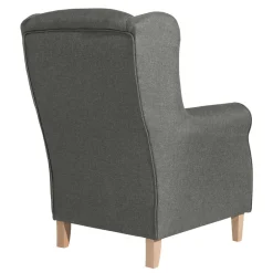 Sale Komfortsessel in Hellgrau mit Buche - Nurcias Sessel
