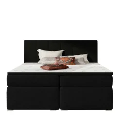 Clearance Komplettbett in Schwarzbraun Stoffbezug - Carbonaro Betten