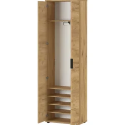 Best Komplette Flur Einrichtung in Holzoptik - Esdrusca (fünfteilig) Garderoben