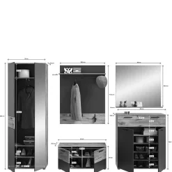 Best Kompletteinrichtung für den Flur - Catamaron (fünfteilig) Garderoben