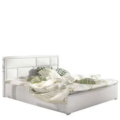 Outlet Kunstleder Doppelbett in Weiß - Vagos Betten