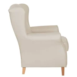 Sale Kunstledersessel in Beige mit Buche Natur - Charleen Sessel