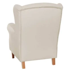 Sale Kunstledersessel in Beige mit Buche Natur - Charleen Sessel