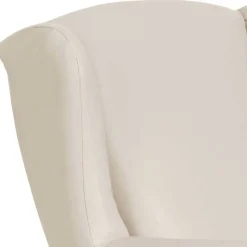 Sale Kunstledersessel in Beige mit Buche Natur - Charleen Sessel