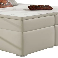 Clearance Kunstleder-Stauraumbett in Cremeweiß - Olav Betten